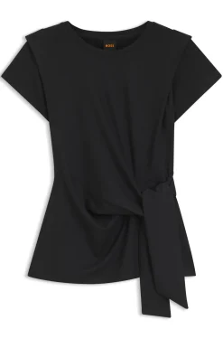 Fitted T-shirt with waist knot detail