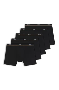 Five-pack of logo-waistband stretch-cotton boxer briefs