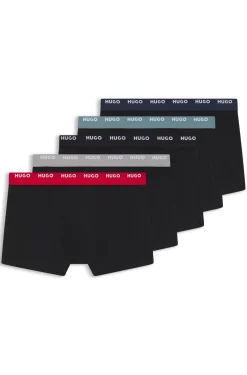 Five-pack of logo-waistband trunks in stretch cotton