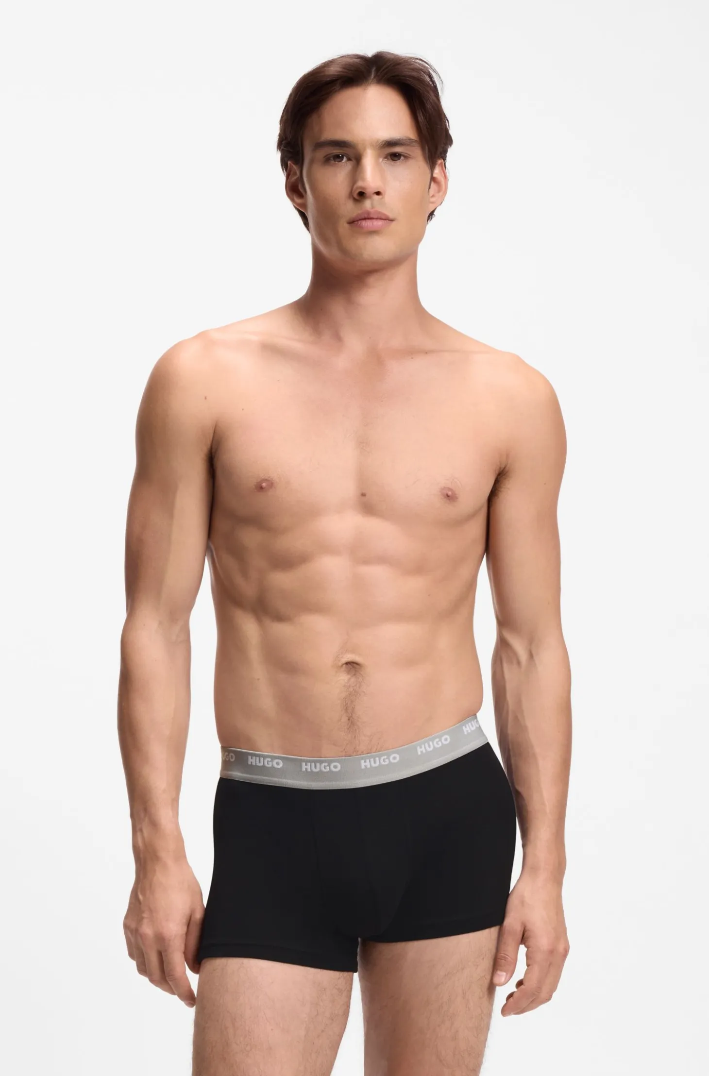 Five-pack of logo-waistband trunks in stretch cotton