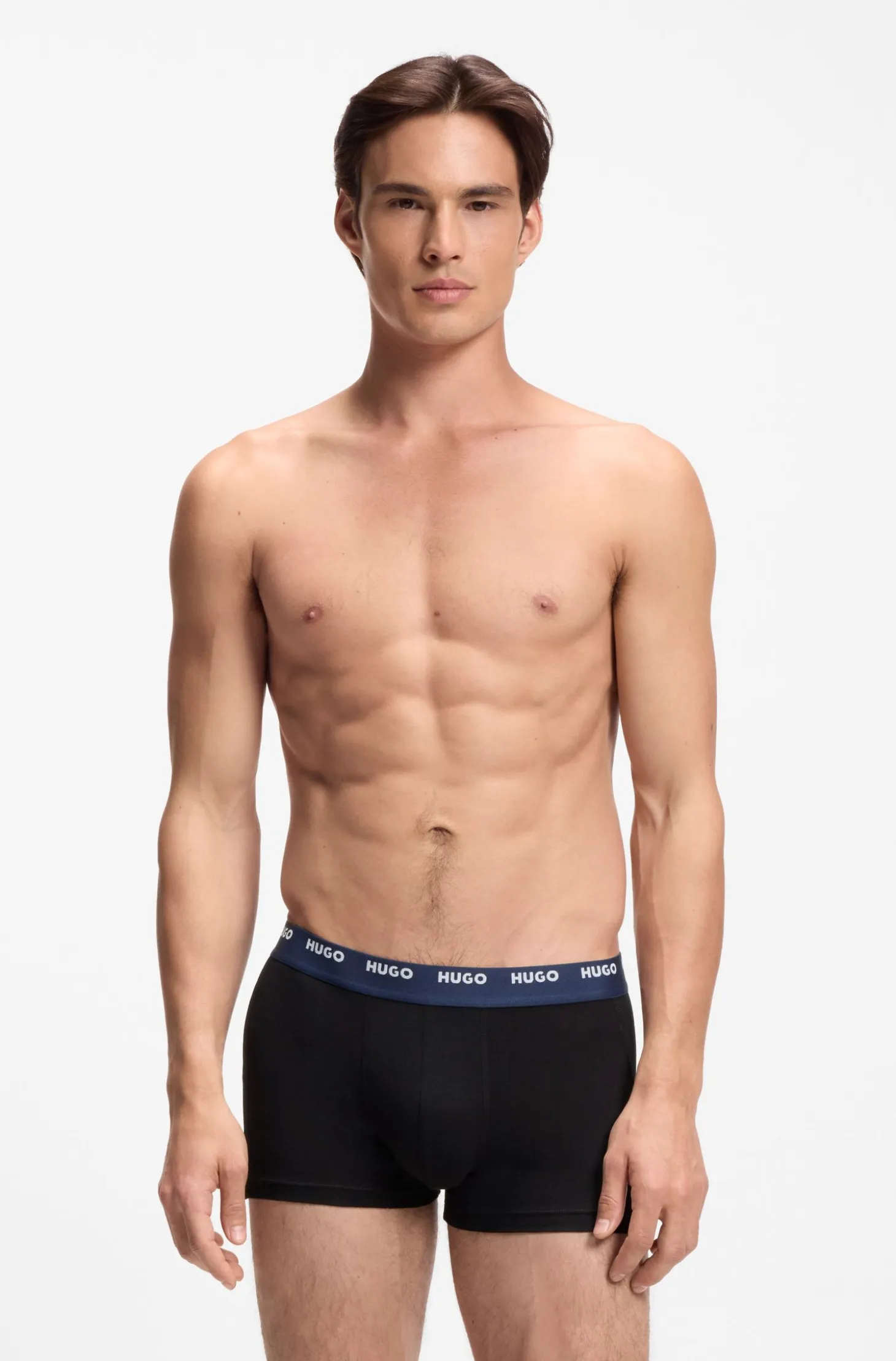 Five-pack of logo-waistband trunks in stretch cotton