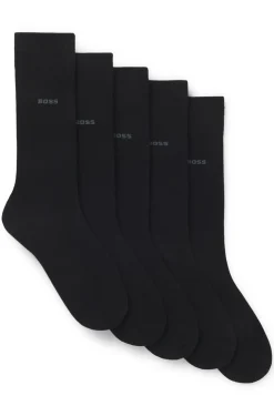 Five-pack of regular-length socks in a cotton blend