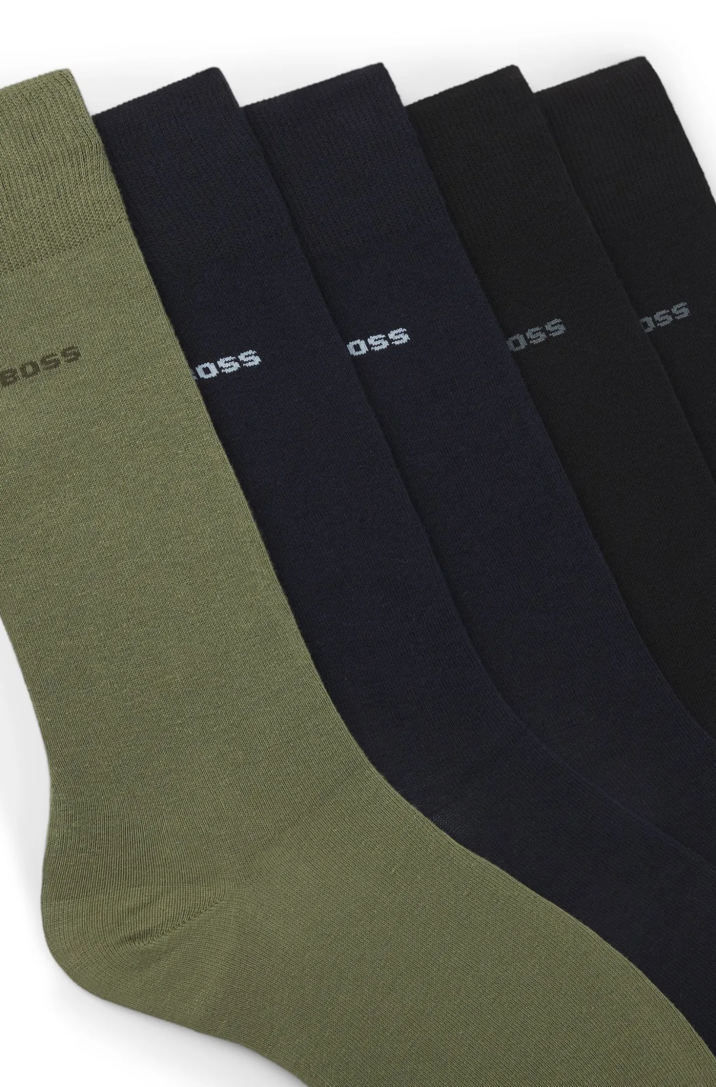 Five-pack of regular-length socks in a cotton blend