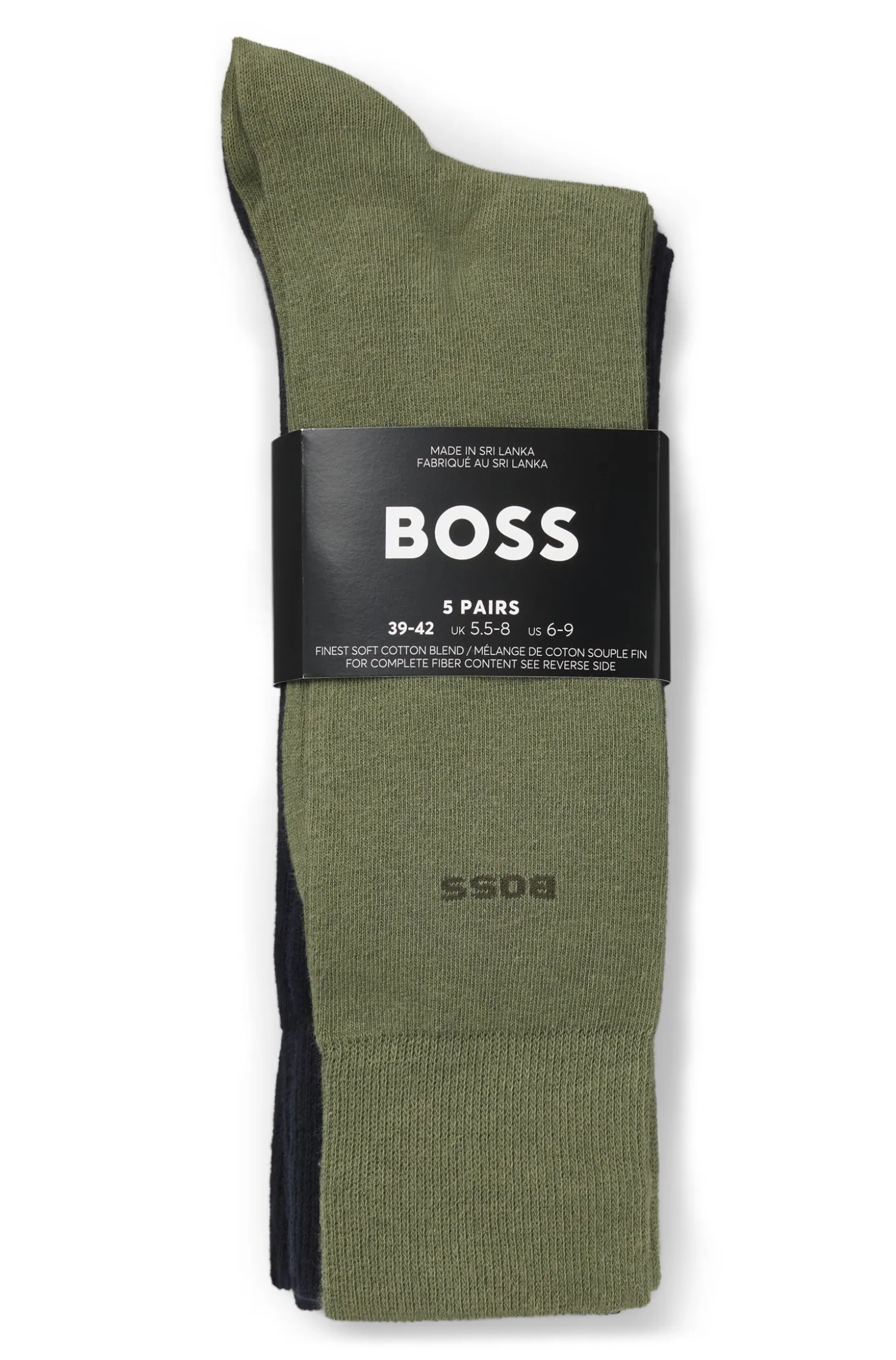 Five-pack of regular-length socks in a cotton blend