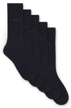 Five-pack of regular-length socks in a cotton blend
