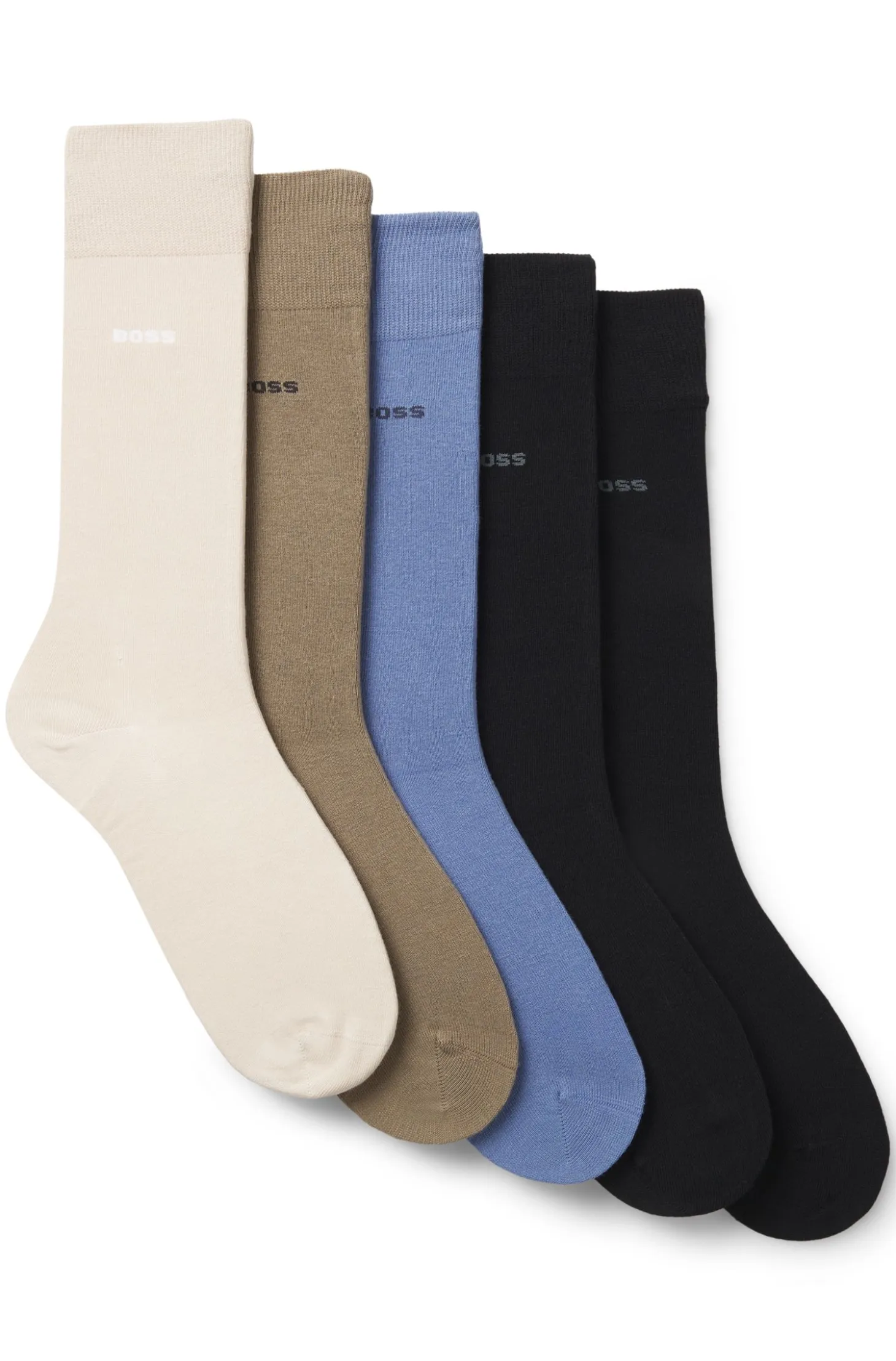 Five-pack of regular-length socks in a cotton blend
