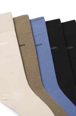 Five-pack of regular-length socks in a cotton blend