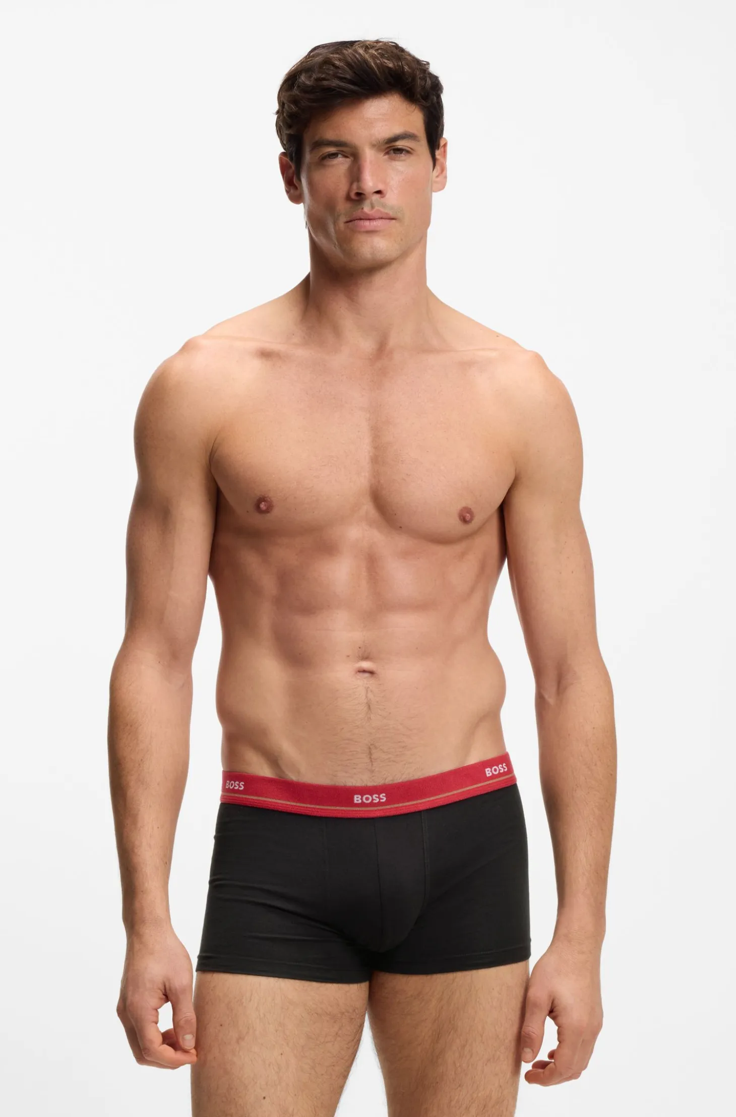 Five-pack of stretch-cotton trunks with logo waistbands