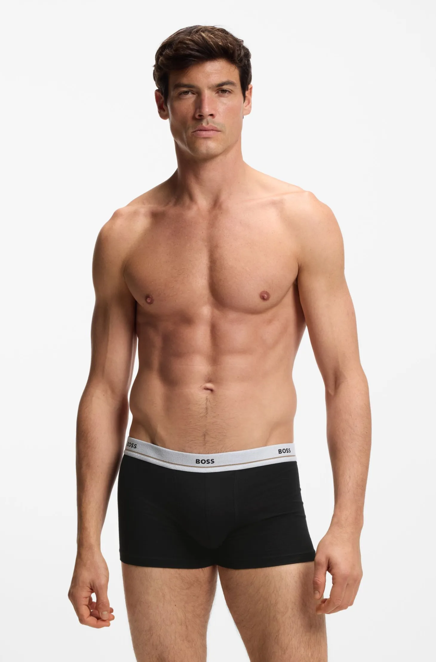 Five-pack of stretch-cotton trunks with logo waistbands