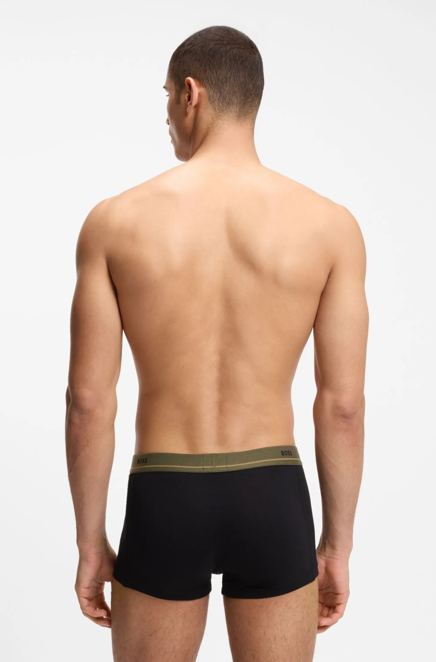 Five-pack of stretch-cotton trunks with logo waistbands
