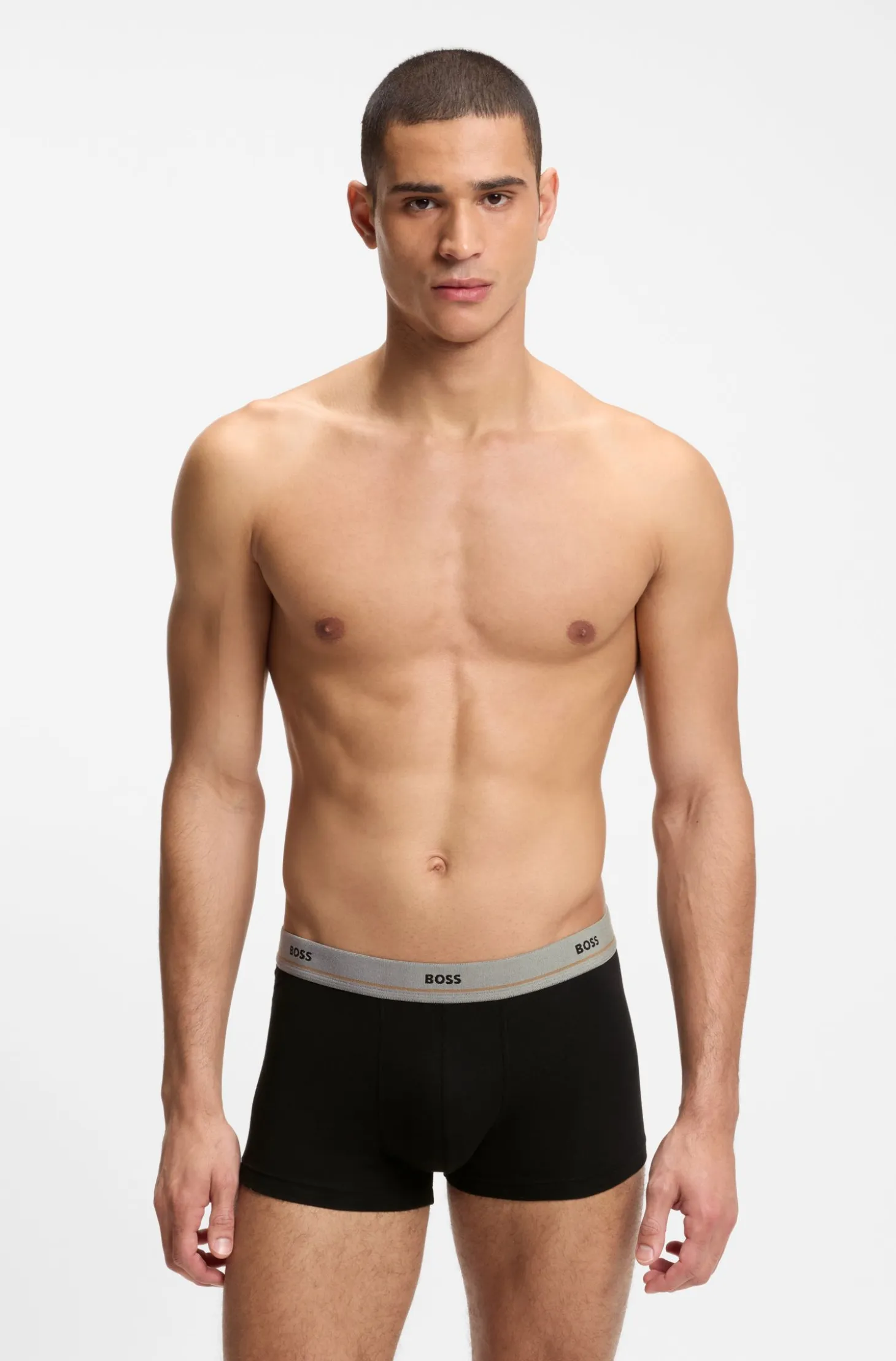 Five-pack of stretch-cotton trunks with logo waistbands