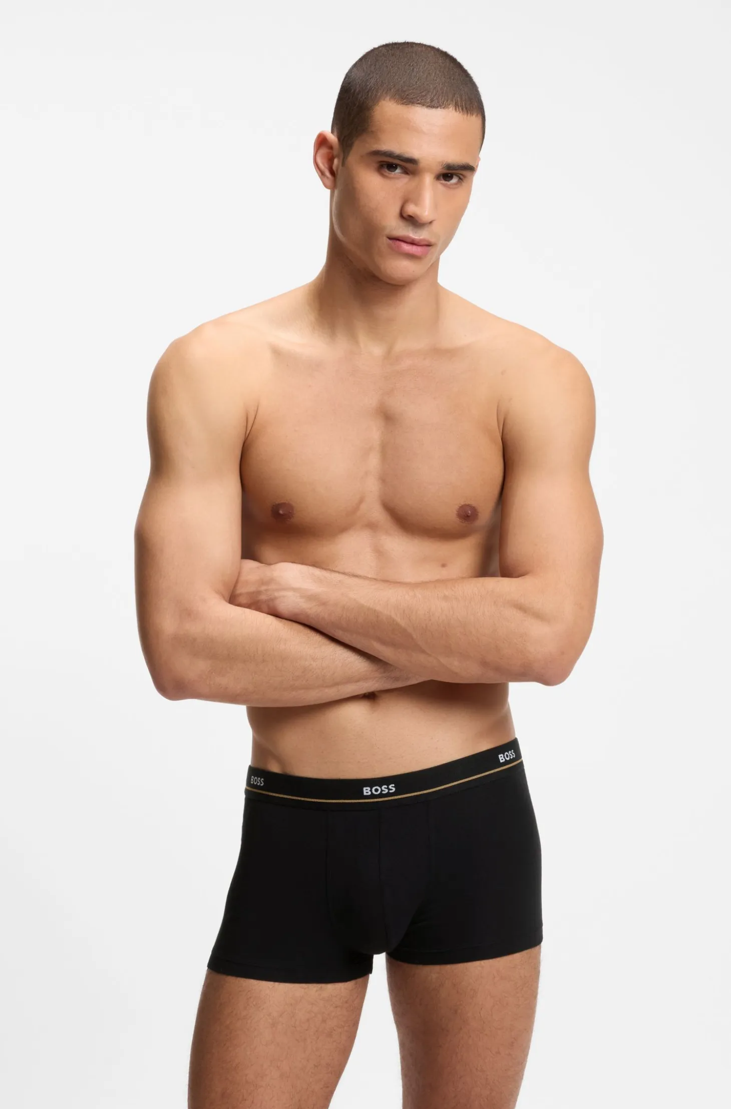 Five-pack of stretch-cotton trunks with logo waistbands