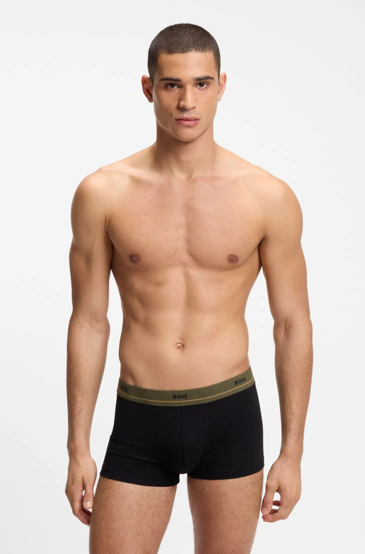Five-pack of stretch-cotton trunks with logo waistbands