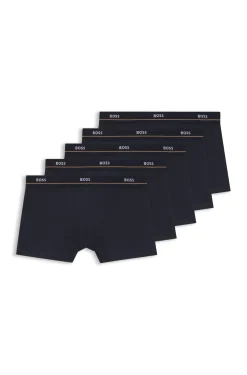 Five-pack of stretch-cotton trunks with logo waistbands