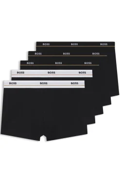 Five-pack of stretch-cotton trunks with logo waistbands