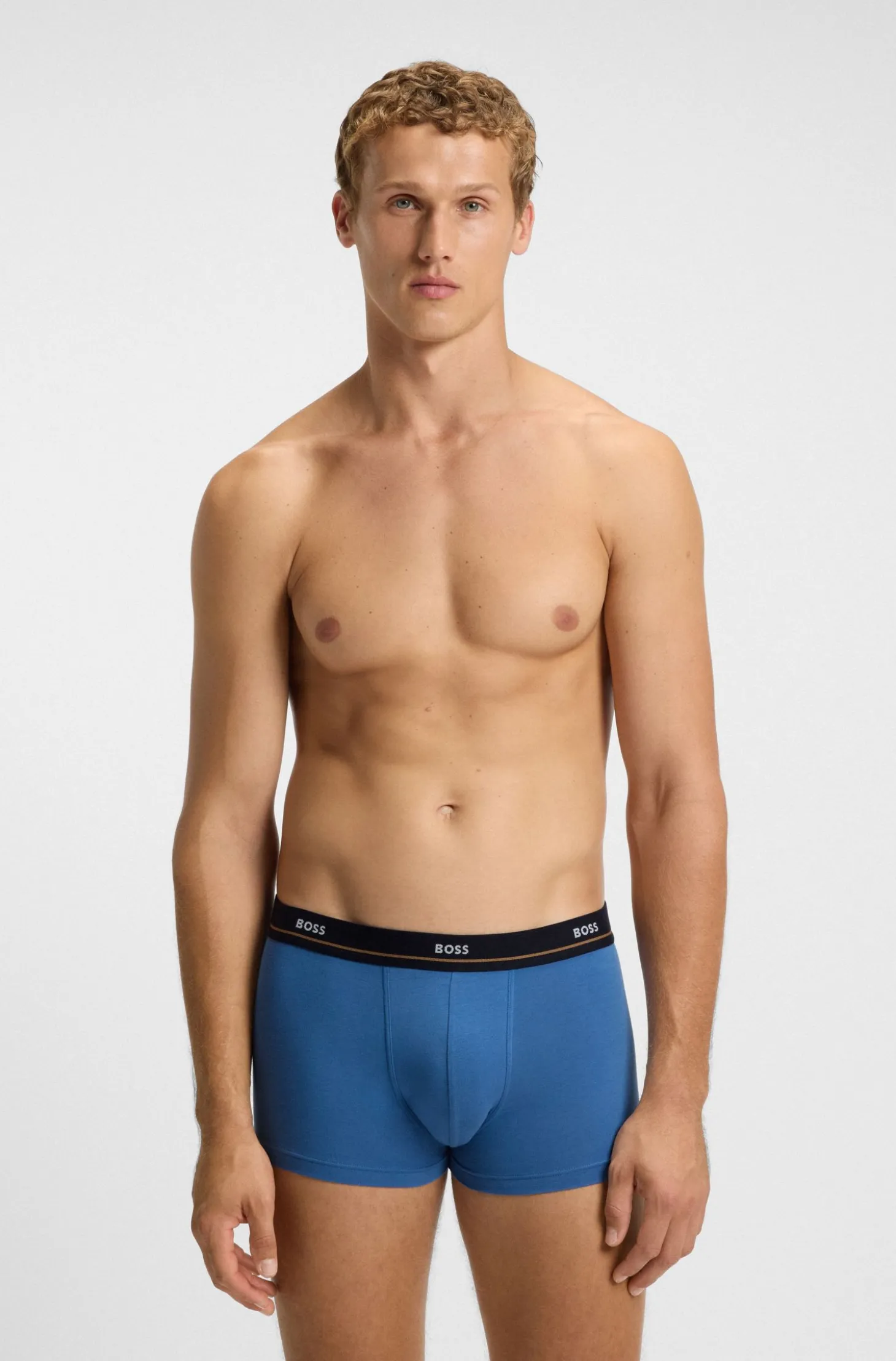 Five-pack of stretch-cotton trunks with logo waistbands