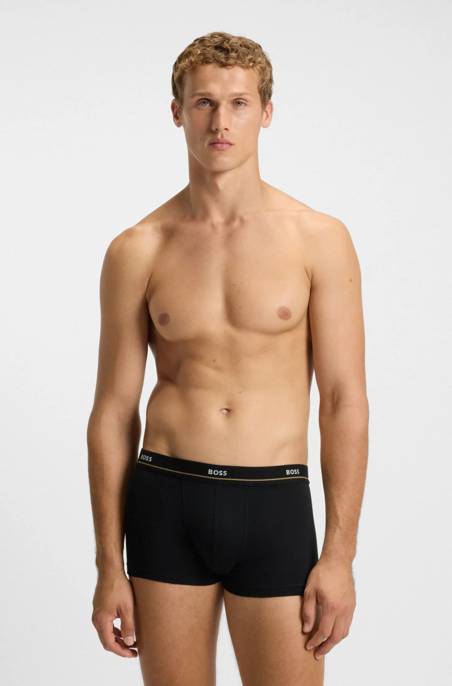 Five-pack of stretch-cotton trunks with logo waistbands
