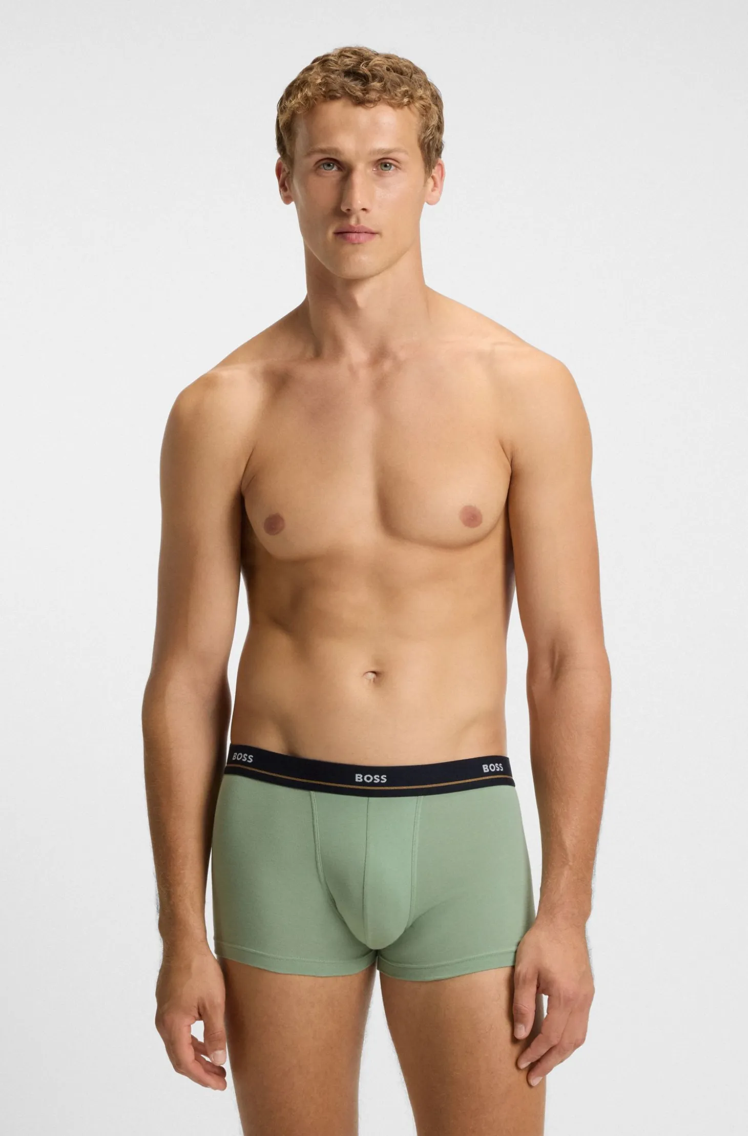 Five-pack of stretch-cotton trunks with logo waistbands