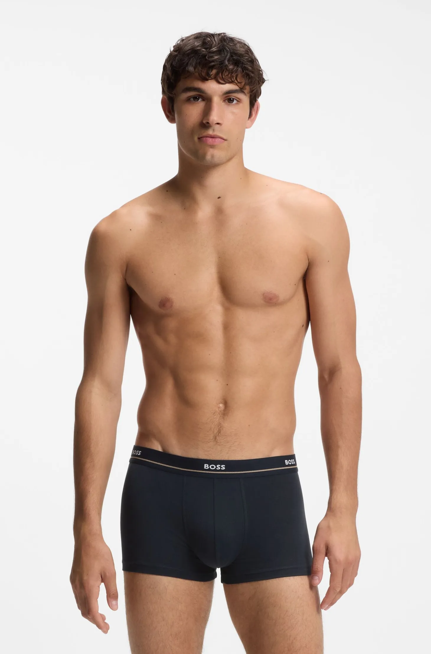 Five-pack of stretch-cotton trunks with logo waistbands