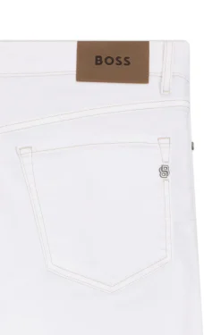 Five-pocket jeans in white stretch denim