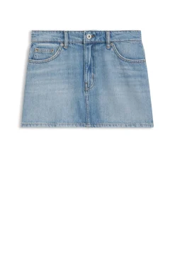 Five-pocket mini skirt in blue denim