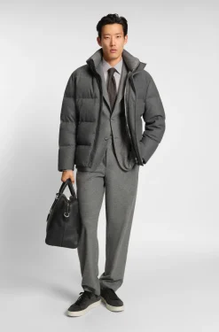 Flannel jacket with down filling