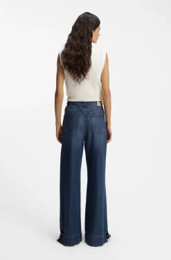 Flared-fit jeans in blue denim