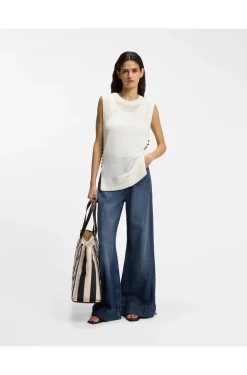 Flared-fit jeans in blue denim
