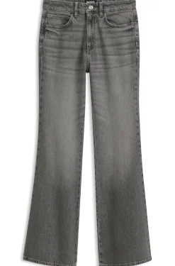 Flared-fit jeans in marble-look stretch denim