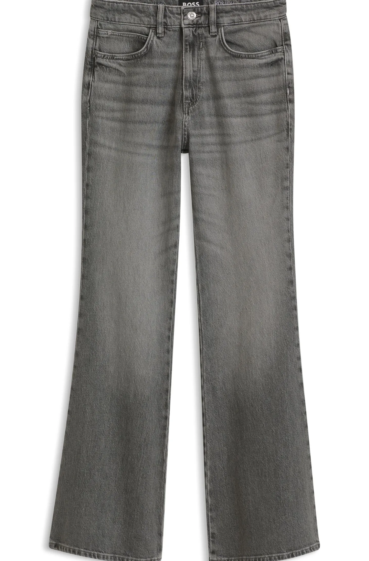 Flared-fit jeans in marble-look stretch denim