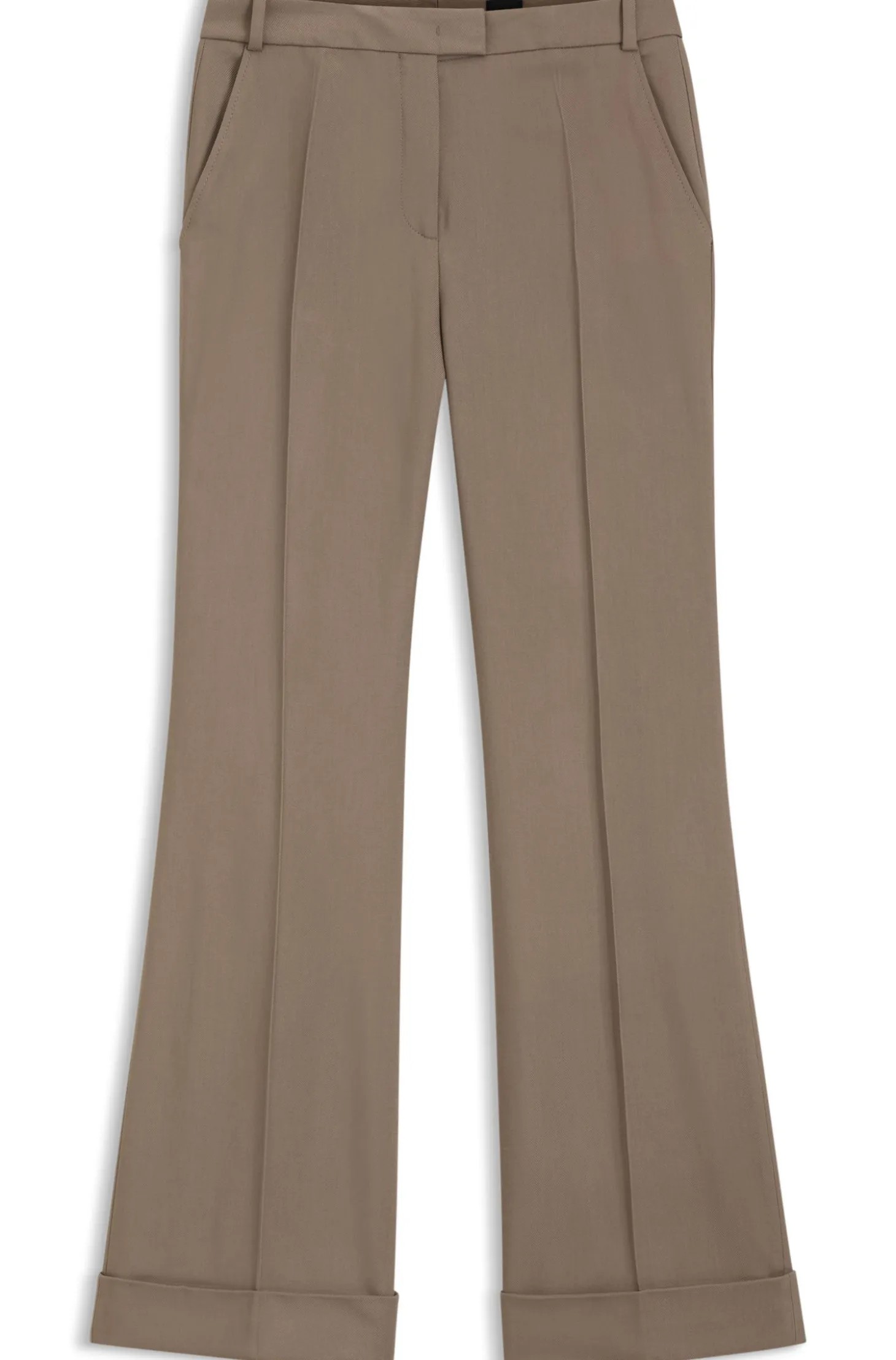 Flared-fit trousers in stretch gabardine