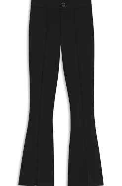 Flared-fit trousers with front slits