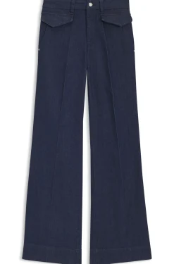 Flared jeans in blue Italian stretch denim