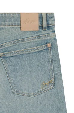 Flared-leg jeans in light-blue denim