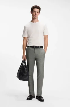 Formal trousers in micro-patterned stretch fabric