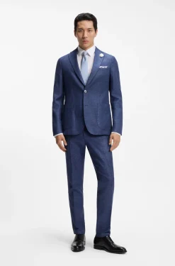 Formal trousers in micro-patterned stretch fabric