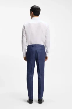 Formal trousers in micro-patterned stretch fabric
