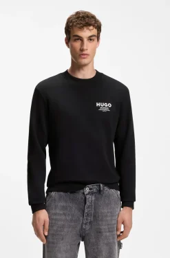 French terry cotton sweatshirt with bold logo print