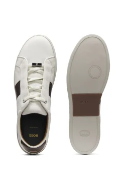Gary leather trainers with contrast side panel