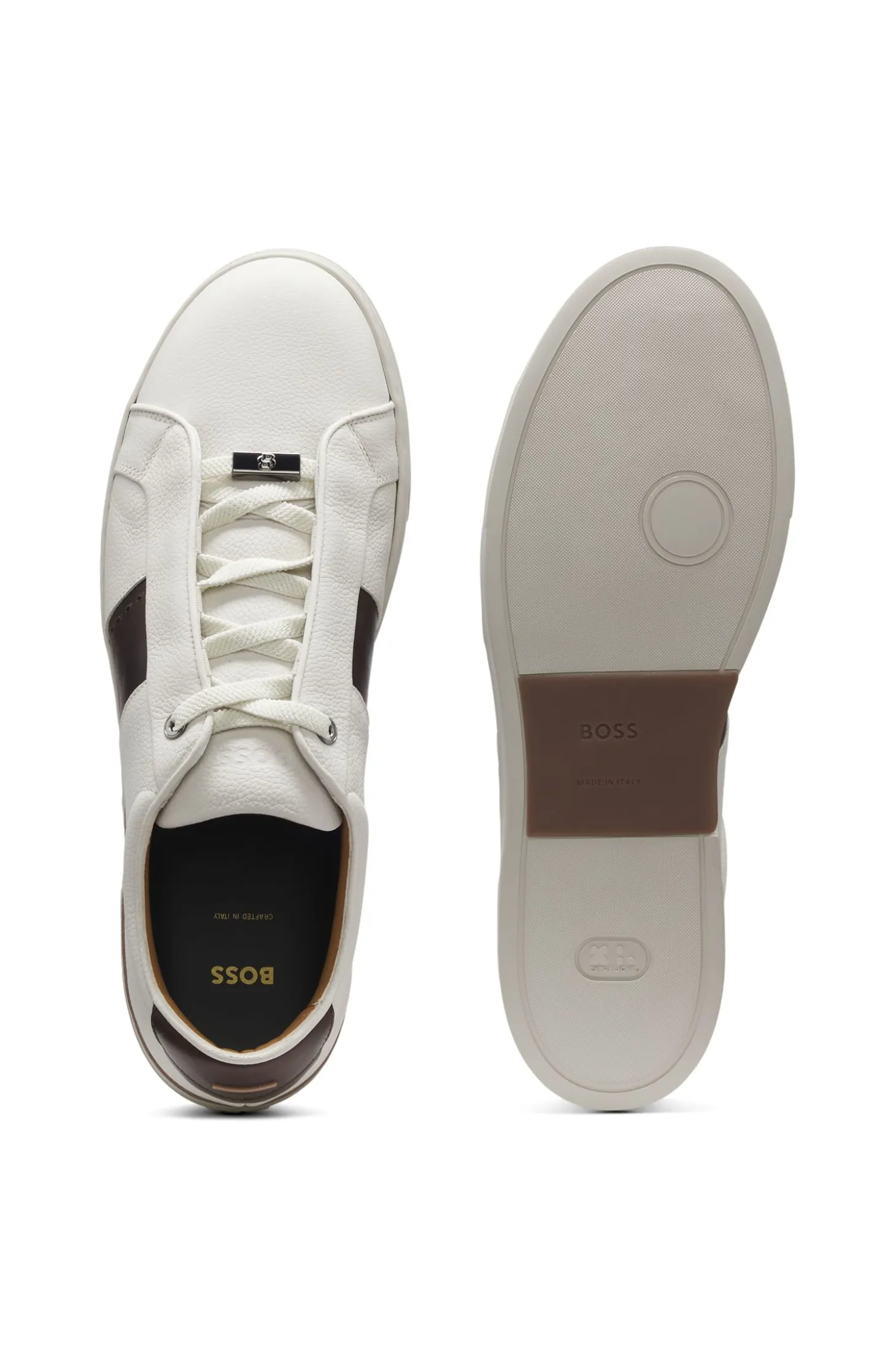 Gary leather trainers with contrast side panel
