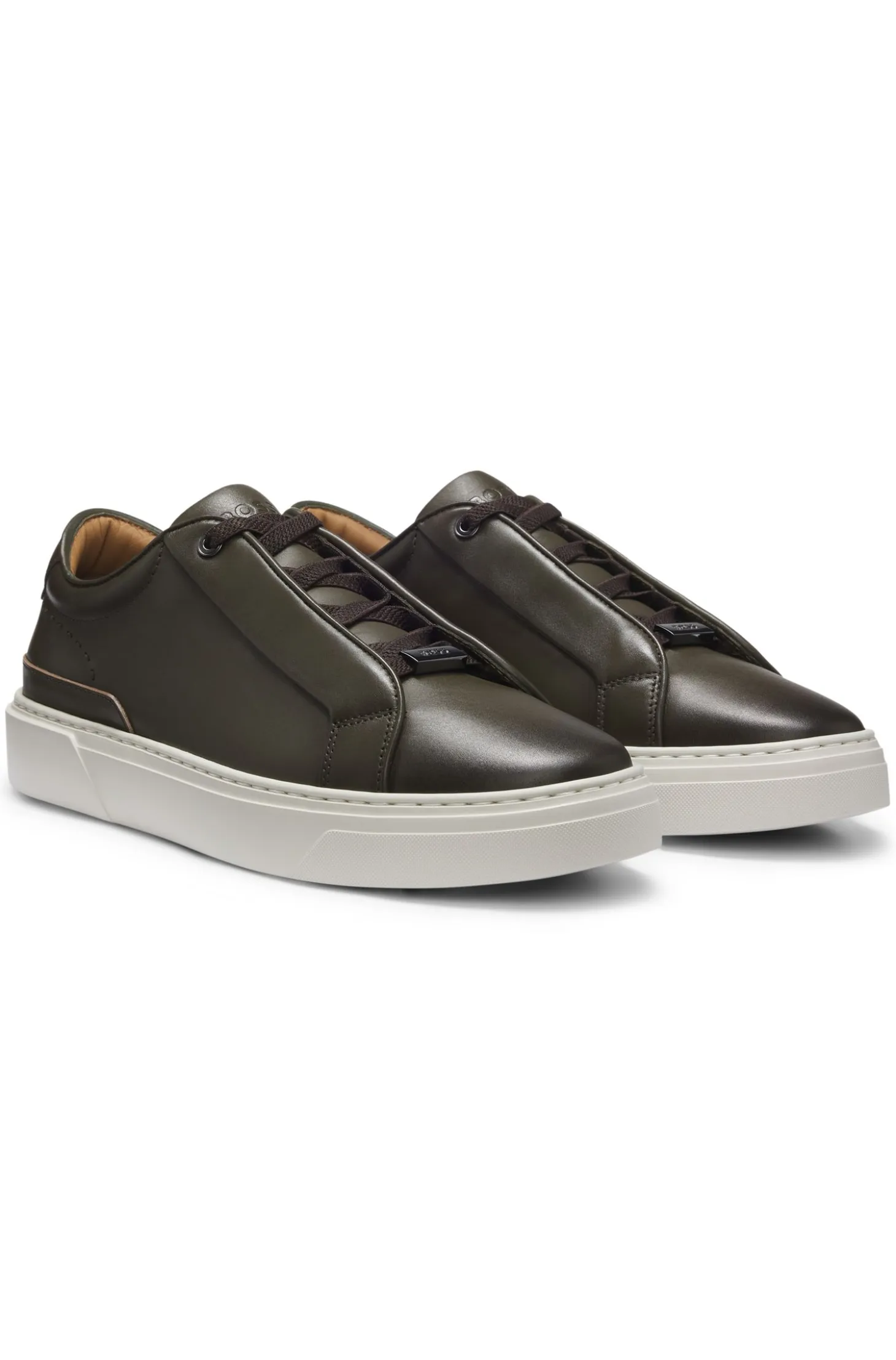 Gary trainers in brushed leather with elastic laces