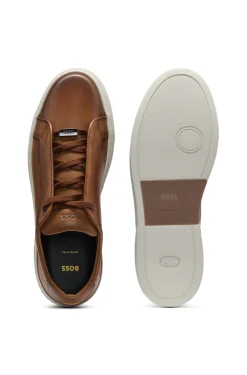 Gary trainers in brushed leather with elastic laces