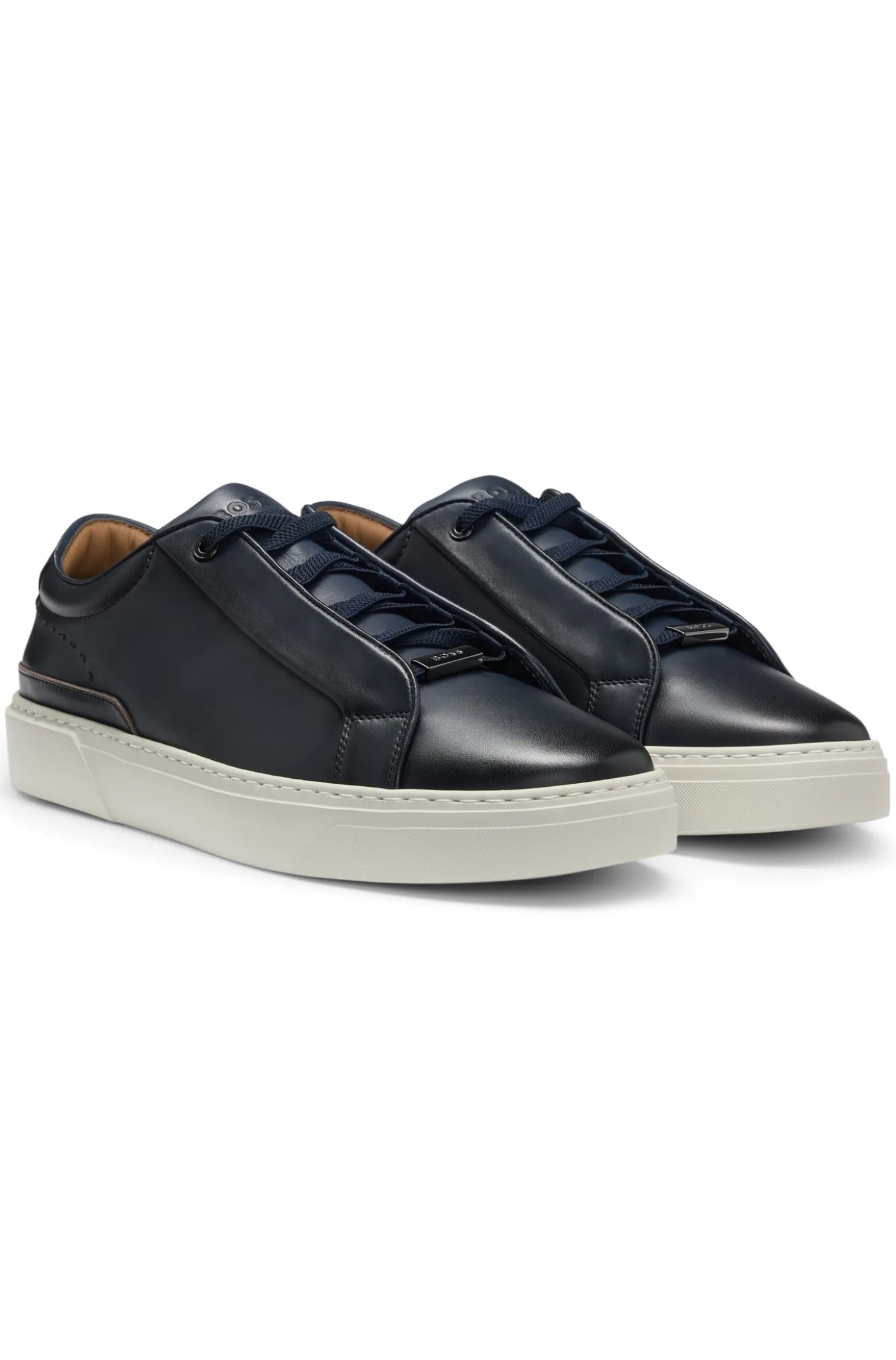 Gary trainers in brushed leather with elastic laces