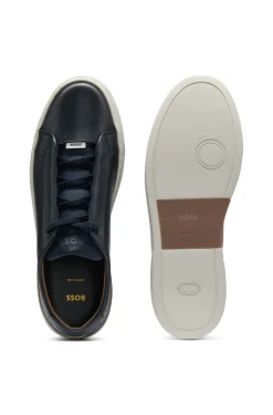 Gary trainers in brushed leather with elastic laces