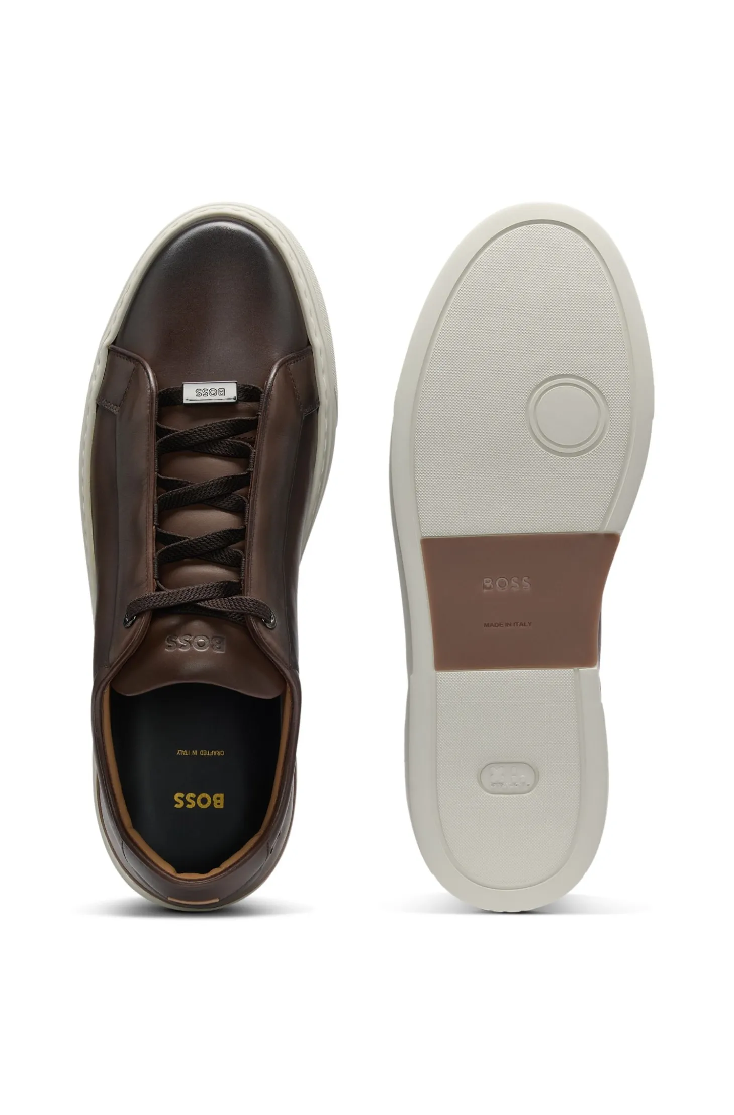 Gary trainers in brushed leather with elastic laces