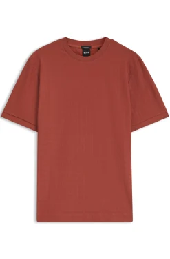 Geometric-jacquard T-shirt in cotton