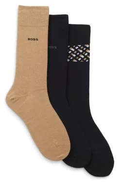 Gift-boxed three-pack of regular-length socks