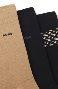 Gift-boxed three-pack of regular-length socks