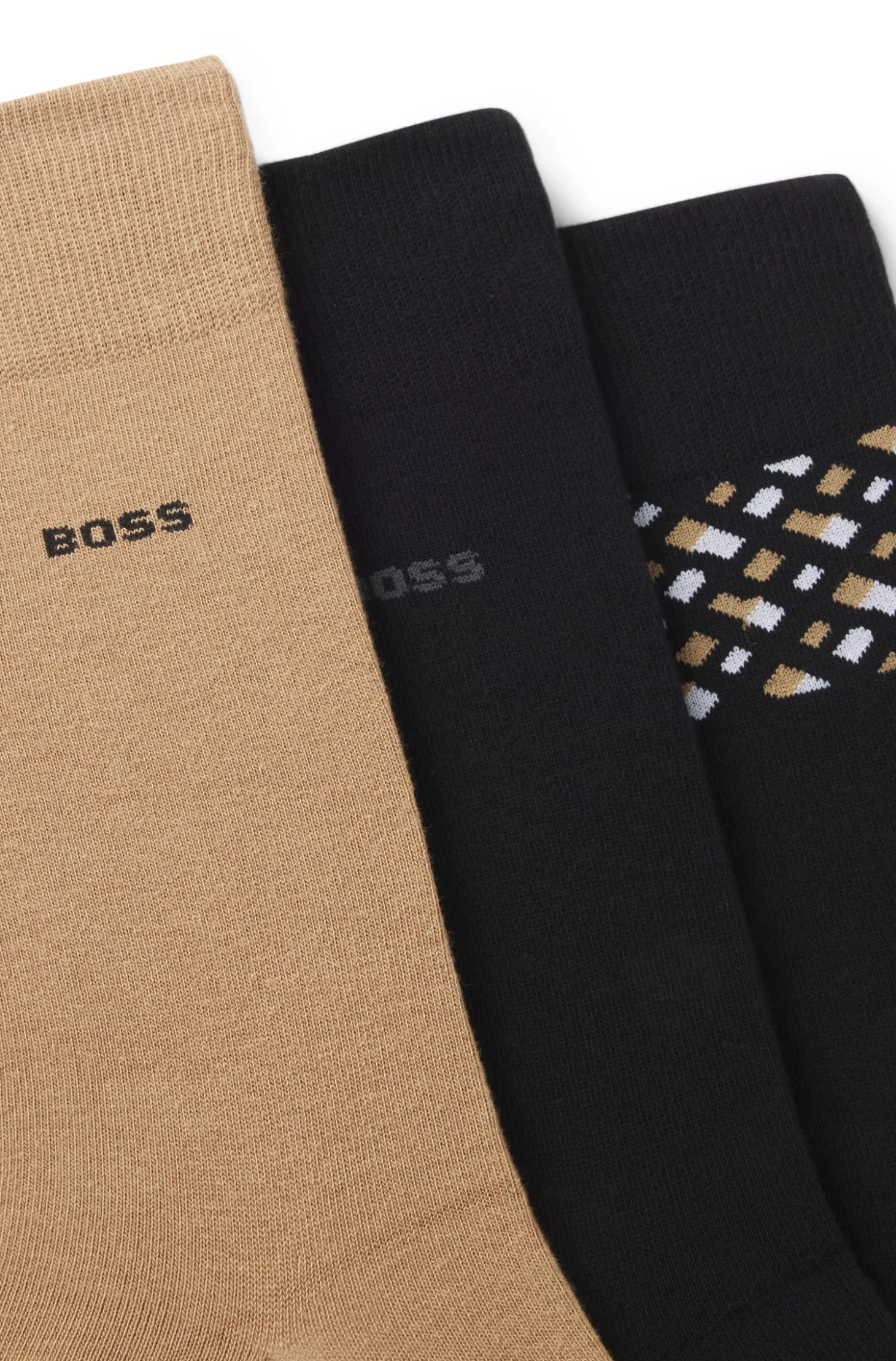 Gift-boxed three-pack of regular-length socks