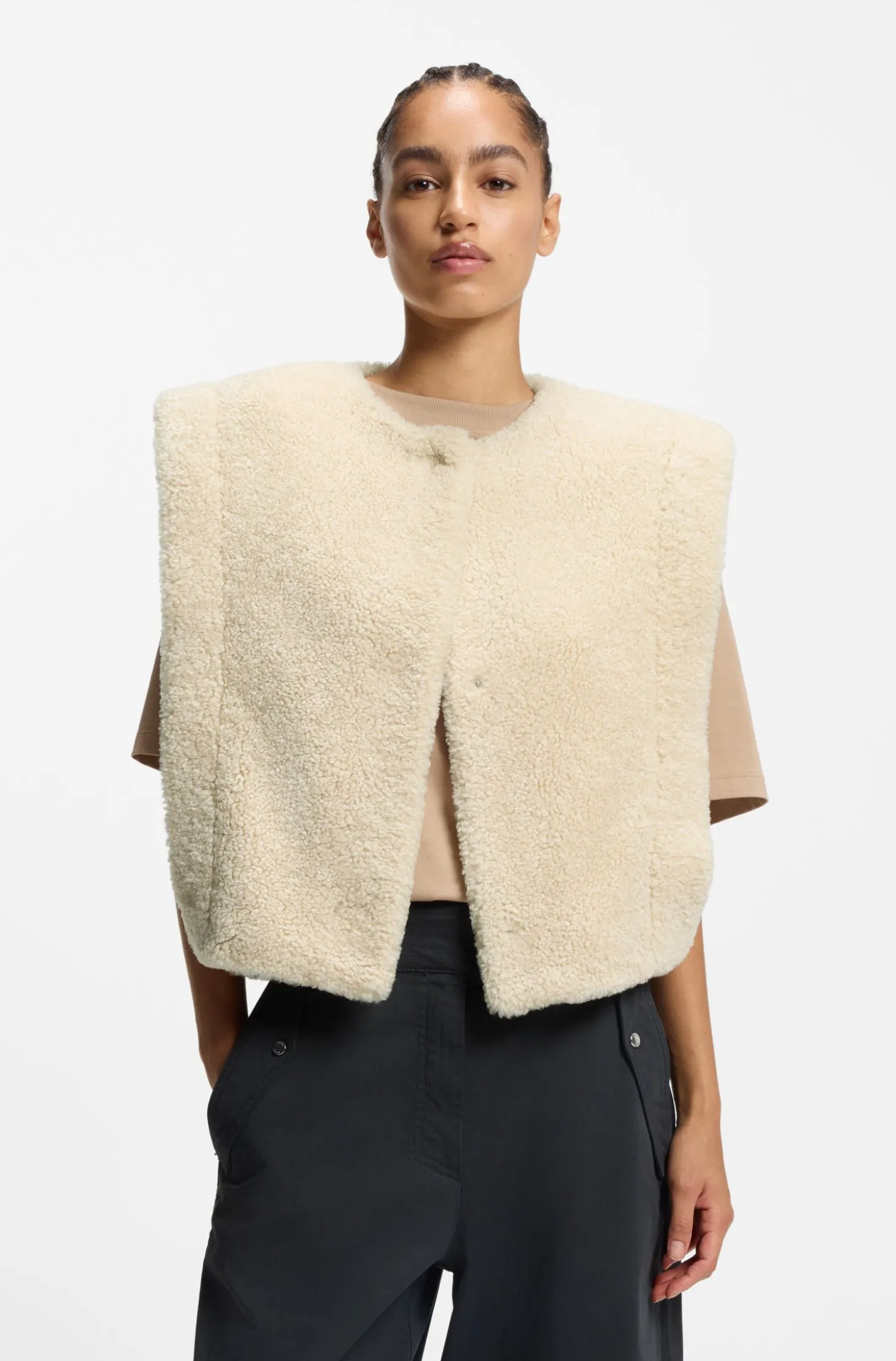 Gilet in plush teddy
